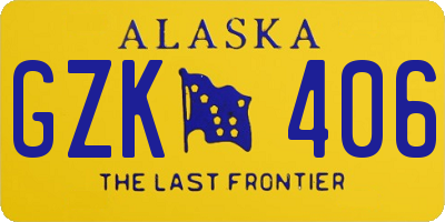 AK license plate GZK406