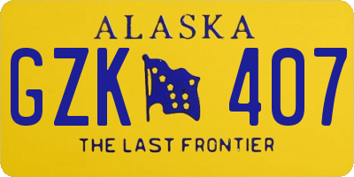 AK license plate GZK407