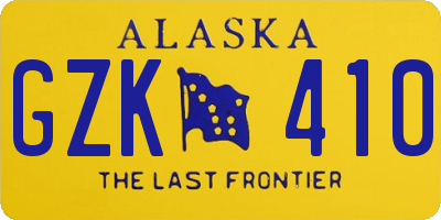 AK license plate GZK410
