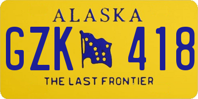 AK license plate GZK418