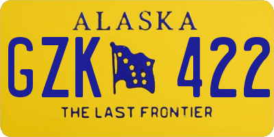 AK license plate GZK422