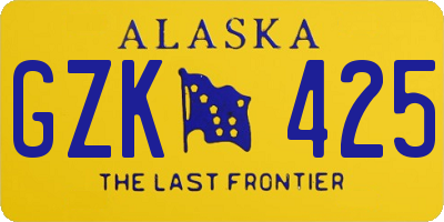 AK license plate GZK425