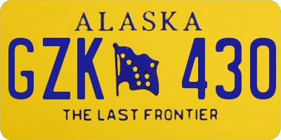 AK license plate GZK430