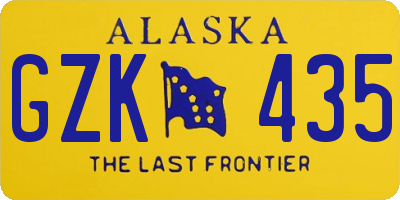 AK license plate GZK435