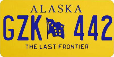 AK license plate GZK442