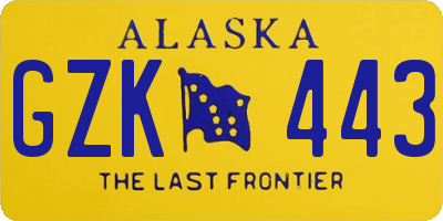 AK license plate GZK443