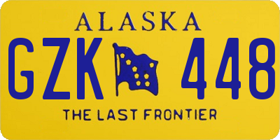 AK license plate GZK448