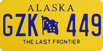 AK license plate GZK449