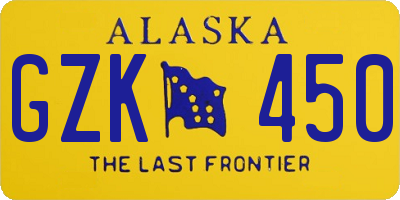 AK license plate GZK450