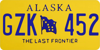 AK license plate GZK452