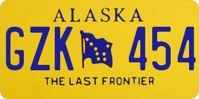 AK license plate GZK454