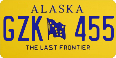 AK license plate GZK455