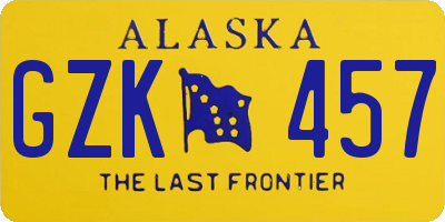AK license plate GZK457