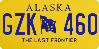 AK license plate GZK460