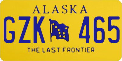 AK license plate GZK465