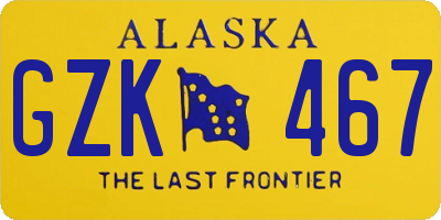 AK license plate GZK467