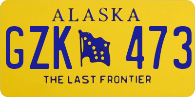 AK license plate GZK473