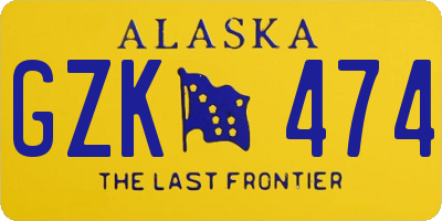 AK license plate GZK474