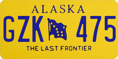AK license plate GZK475