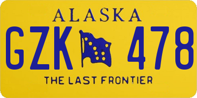 AK license plate GZK478