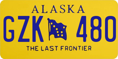 AK license plate GZK480
