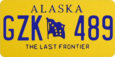 AK license plate GZK489