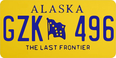 AK license plate GZK496
