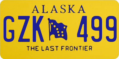 AK license plate GZK499