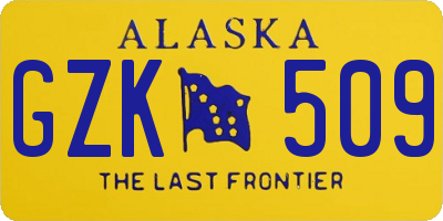 AK license plate GZK509