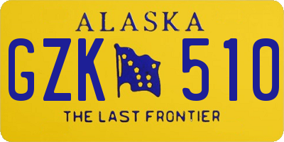 AK license plate GZK510