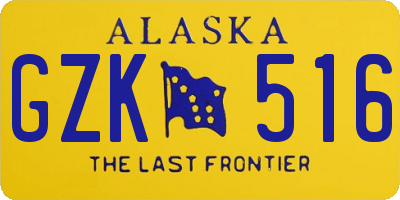 AK license plate GZK516