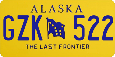 AK license plate GZK522