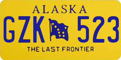 AK license plate GZK523