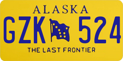 AK license plate GZK524