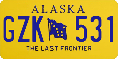 AK license plate GZK531