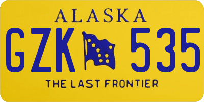 AK license plate GZK535
