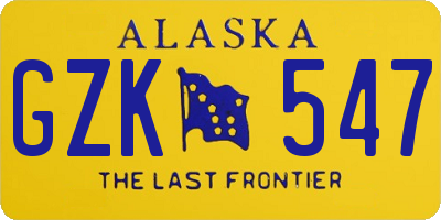 AK license plate GZK547