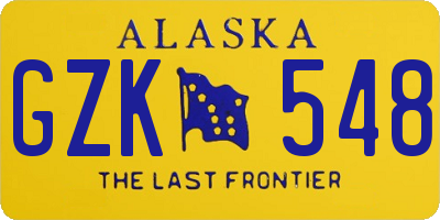 AK license plate GZK548