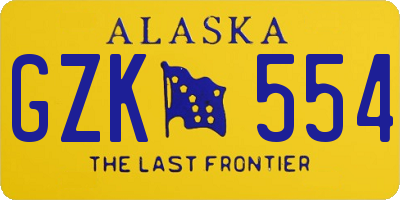 AK license plate GZK554