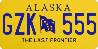 AK license plate GZK555