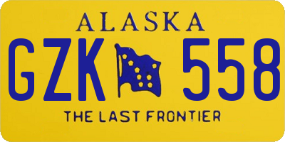 AK license plate GZK558