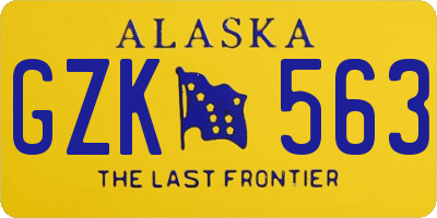AK license plate GZK563