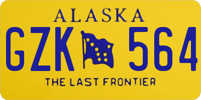 AK license plate GZK564