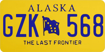 AK license plate GZK568