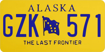 AK license plate GZK571