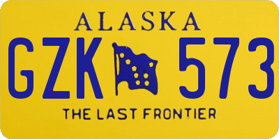 AK license plate GZK573