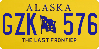 AK license plate GZK576