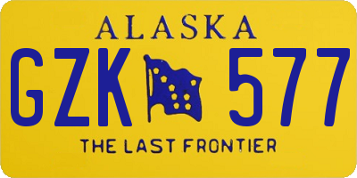 AK license plate GZK577