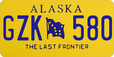 AK license plate GZK580