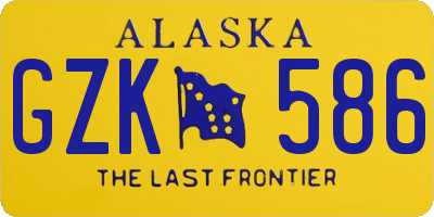 AK license plate GZK586
